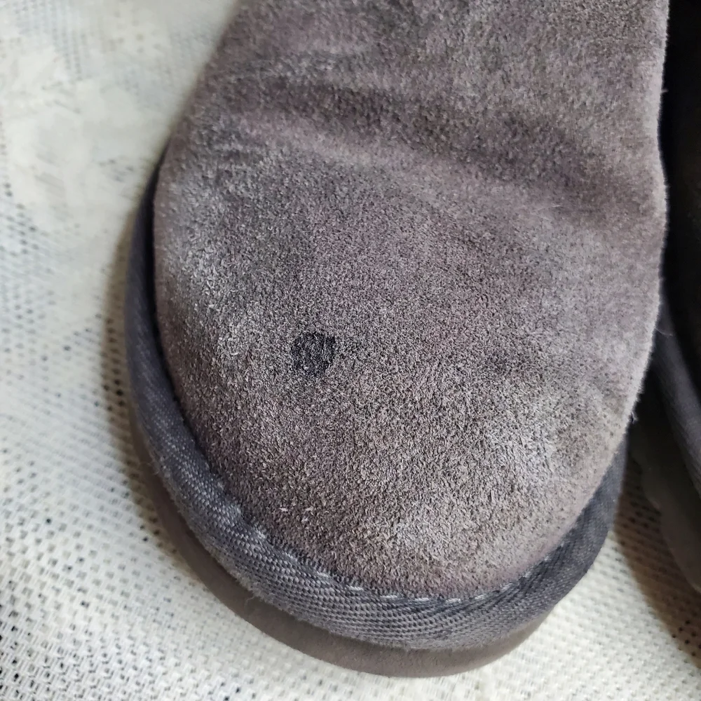 UGG Cambridge Suede Sweater Knit Grey Boots Buckles Size 8 - Picture 3 of 10